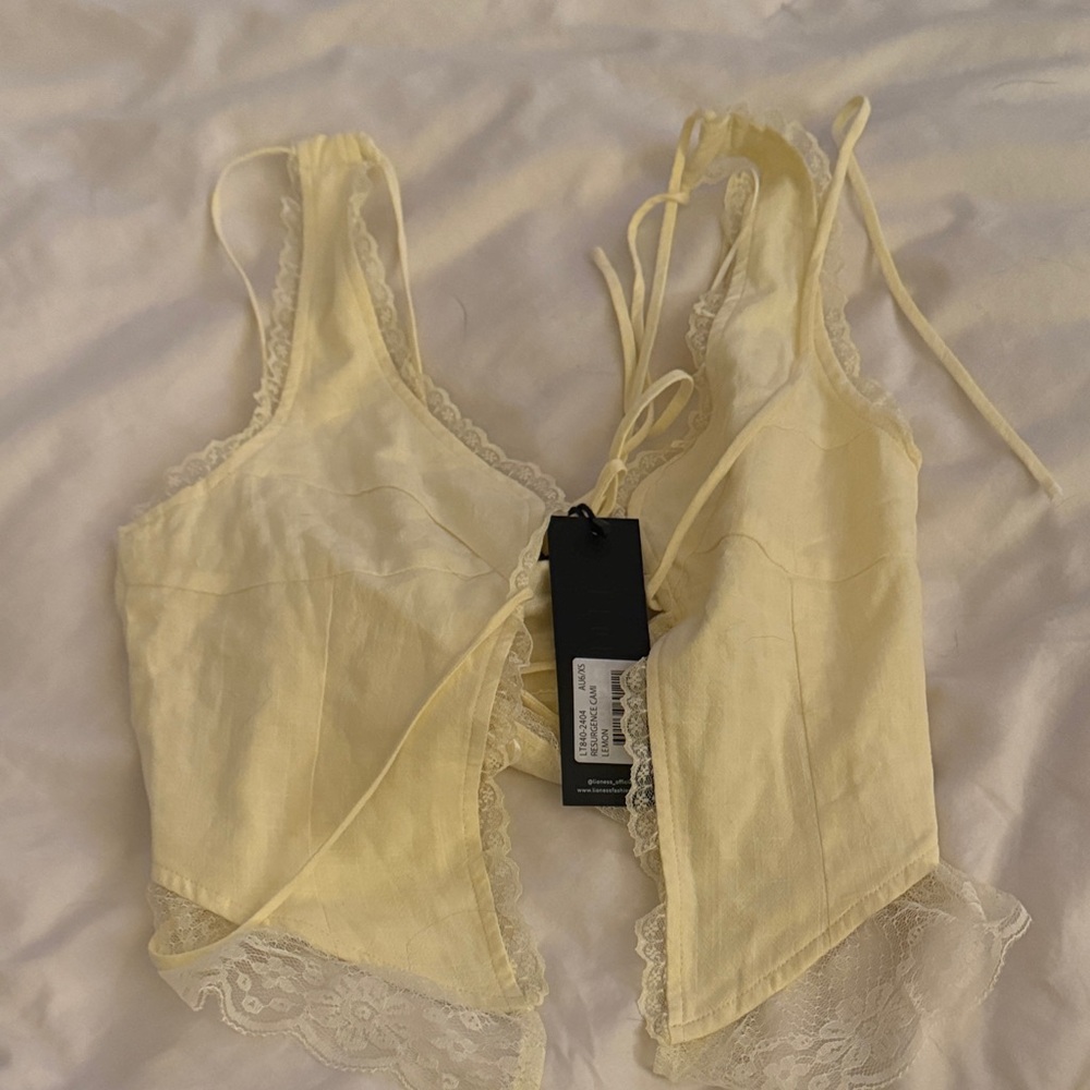 Lioness Soft Yellow Lace Top